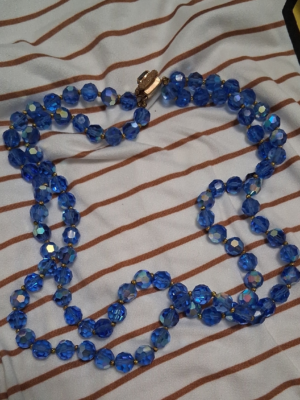 Blue Aurora Borealis Vintage Necklace